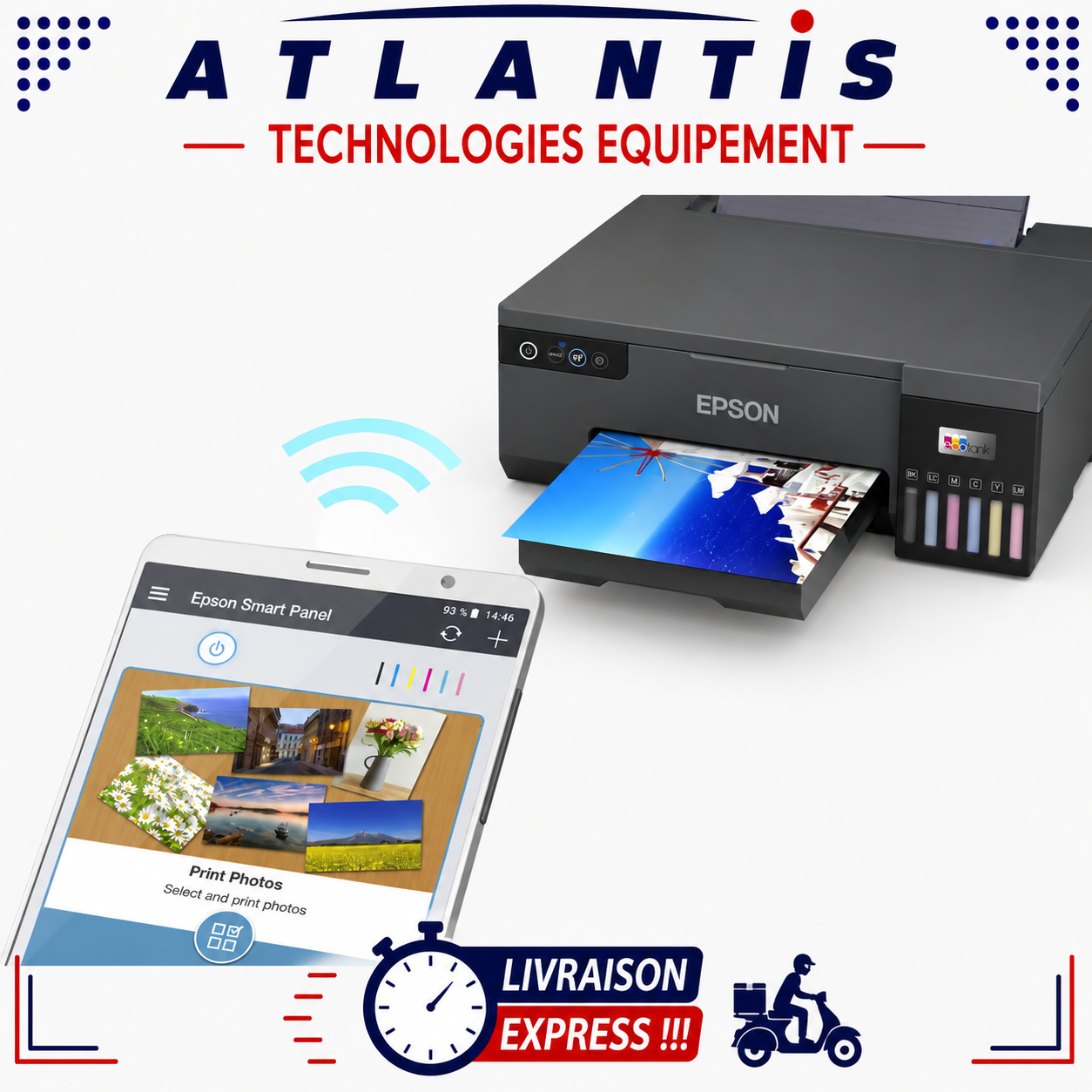 Imprimante Epson EcoTank L8050 Photo (plus impression sur cartes PVC) – Image 2