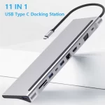Station d'accueil pour ordinateur portable USB C 11 en 1 Hub pour MacBook