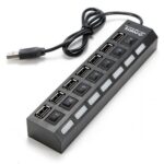 Multiprise USB 3.0 avec 7 ports avec indicateur LED et interrupteurs individuels