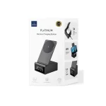 Station de Chargeur sans fil 3 en 1 WIWU Wi-W011 Platinum 15 W avec horloge