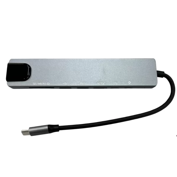 ADAPTATEUR USB C HUB 8 EN 1 VERS HDMI 4K, ETHERNET RJ45, PORT TYPE C , 2 X USB 3.0 ET LECTEUR DE CARTE SD/TF – Image 5