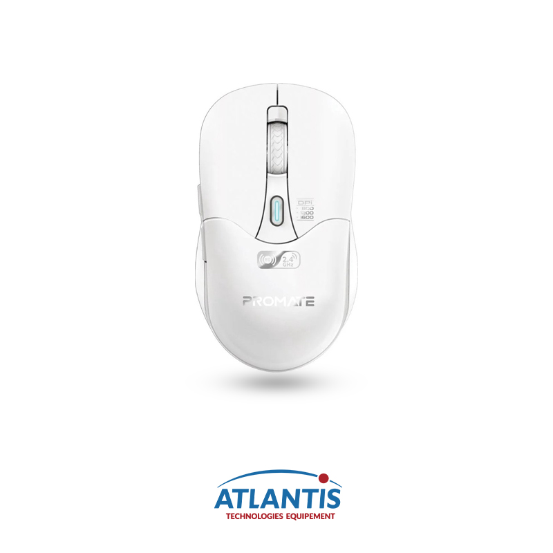 Souris ergonomique sans fil Promate 1 600 DPI Blanc