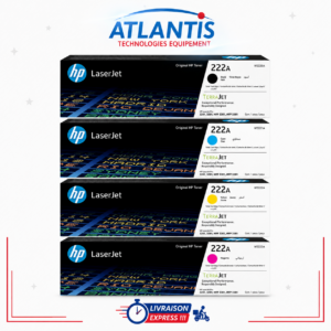 Cartouche de Toner HP 222A authentique W2220A / Noir/Bleu/Jaune/Rouge