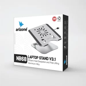 Support avec refroidisseur pour ordinateur portable Arizone NB68 v3.1, refroidisseur pour ordinateur portable avec 1 ventilateur silencieux