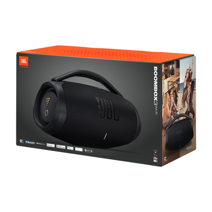 Enceinte portable JBL Boombox 3 Wi-Fi compatible avec Bluetooth étanche à l'eau autonomie de 24h,