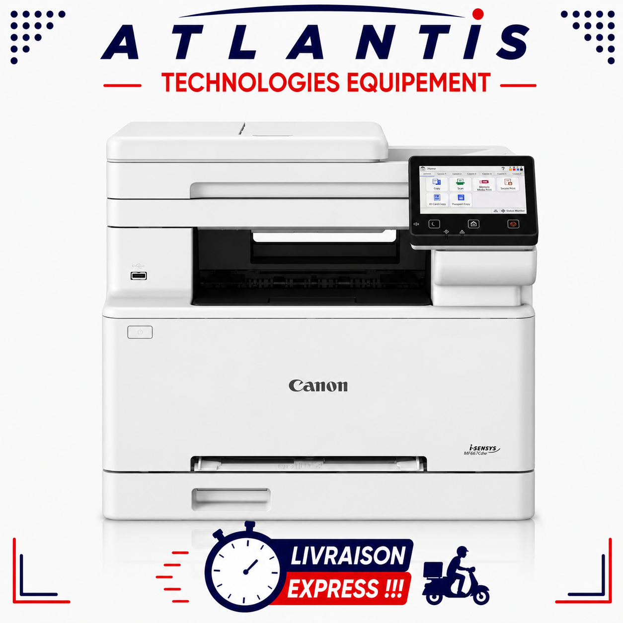 Imprimante Canon i-SENSYS MF667Cdw multifonction laser couleur 4-en-1 A4 (USB 2.0/Wi-Fi/Ethernet)