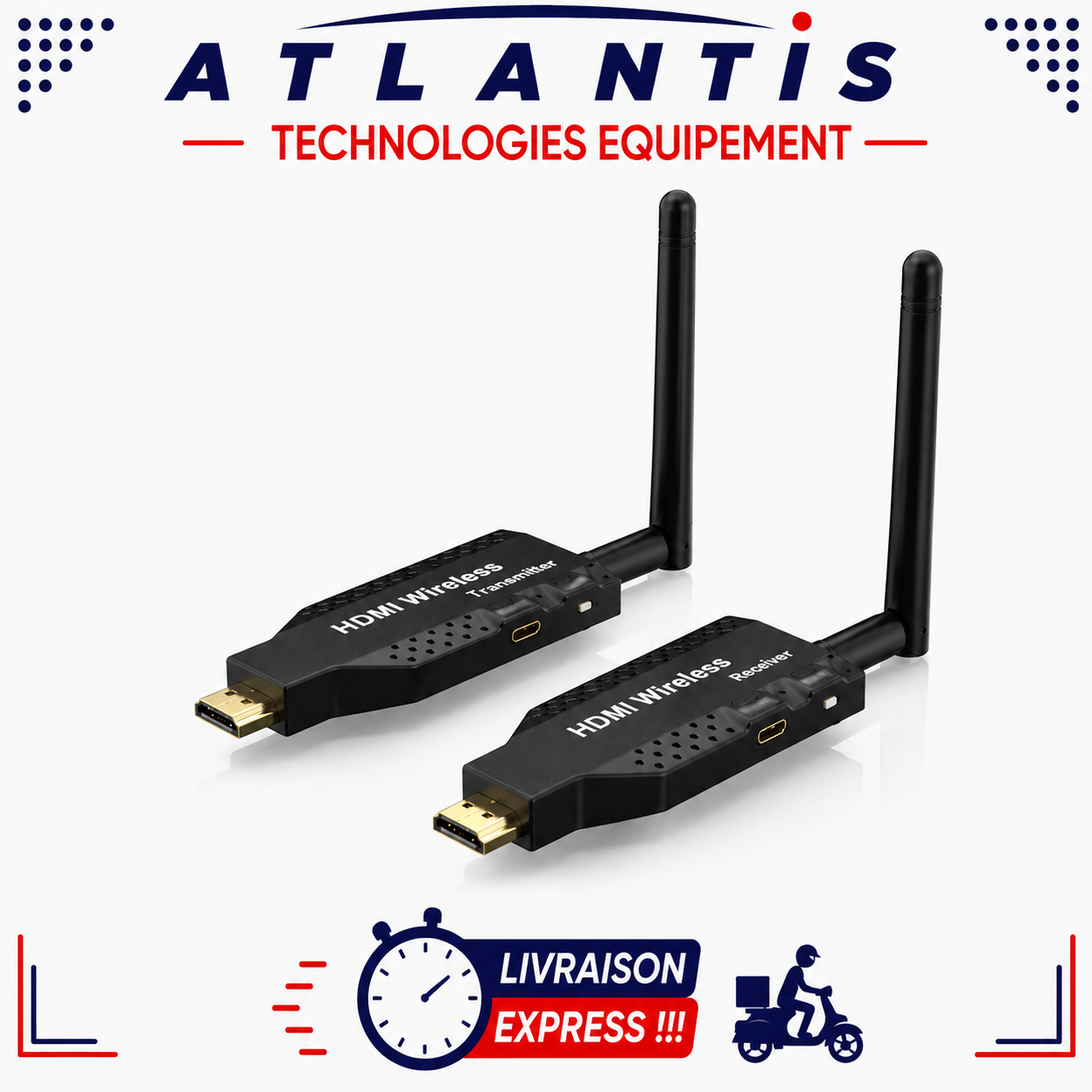 Transmetteur HDMI Sans fil –Émetteur et récepteur 50m